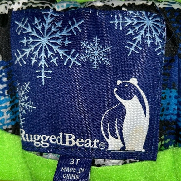Kids Hooded Puffer Zip Jacket Coat RUGGED BEAR Sz 3 Lined - Picture 8 of 8